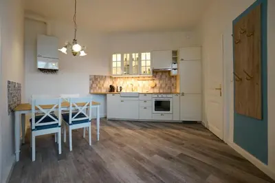 Küche/Küchenzeile in der Unterkunft Albizia-Apartments