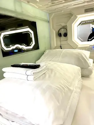 Ein Bett oder Betten in einem Zimmer der Unterkunft Space Home Apartment - Prater