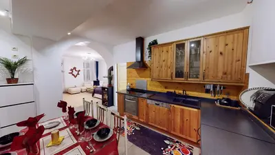 Küche/Küchenzeile in der Unterkunft Apartment Wood