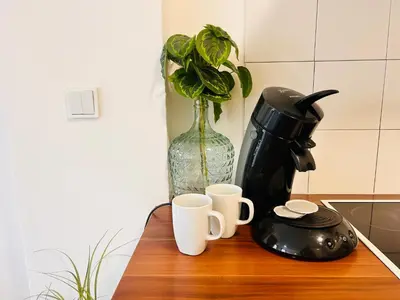 Kaffee-/Teezubehör in der Unterkunft Gemütliche Wohnung nähe Hauptbahnhof und Zentrum