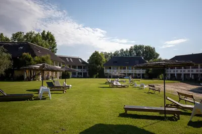 Ein Garten an der Unterkunft Seepark Weiden - Baumhof