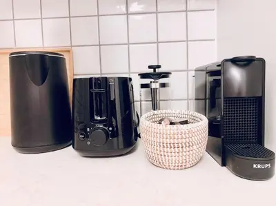 Kaffee-/Teezubehör in der Unterkunft Edelhof Design Apartment