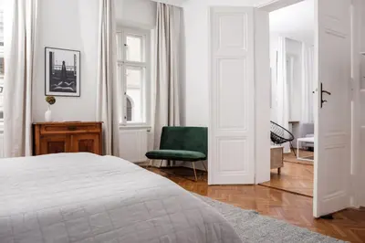 Ein Bett oder Betten in einem Zimmer der Unterkunft Edelhof Design Apartment