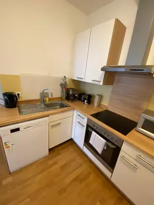 Küche/Küchenzeile in der Unterkunft Floridsdorfer Apartment - Free Highspeed-Internet