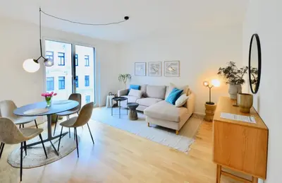Ein Sitzbereich in der Unterkunft Cozy Design Apartment