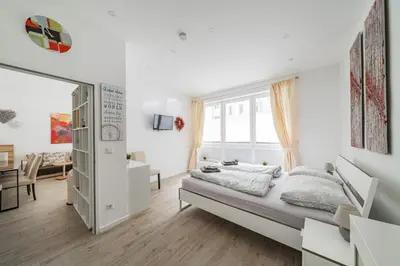 Ein Bett oder Betten in einem Zimmer der Unterkunft Stylish and well located apartment near Belvedere