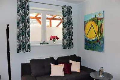 Ein Sitzbereich in der Unterkunft Appartement ROSalia