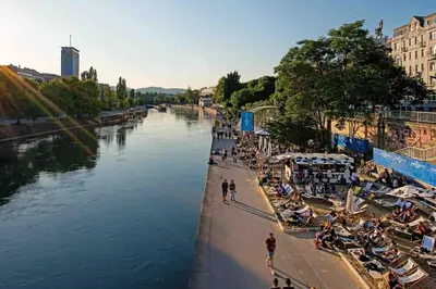 Blick auf einen Fluss in der Nähe der Ferienwohnung