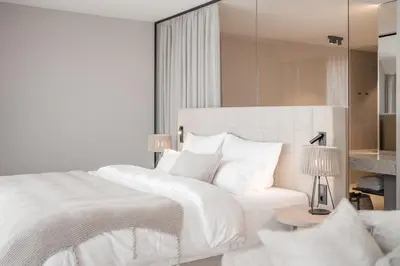 Ein Bett oder Betten in einem Zimmer der Unterkunft Nils am See - ADULTS ONLY ab 18 Jahren