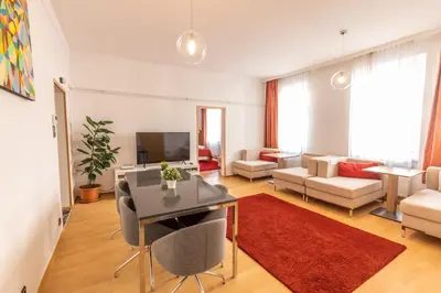 Ein Sitzbereich in der Unterkunft Hallo Vienna suite Apartment Nr 8
