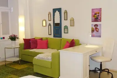 Ein Sitzbereich in der Unterkunft Danube Art Apartments