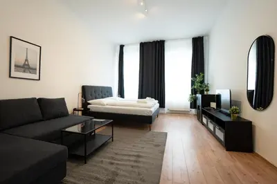 Ein Bett oder Betten in einem Zimmer der Unterkunft Lovely 1-bedroom apartment next to Praterstern