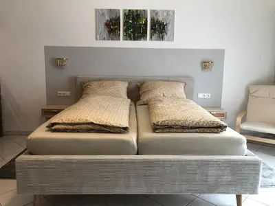 Ein Bett oder Betten in einem Zimmer der Unterkunft Garden View Apartment