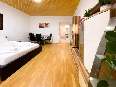 Ein Bett oder Betten in einem Zimmer der Unterkunft Marios Luxus Apartment