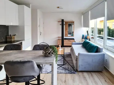 Ein Sitzbereich in der Unterkunft St Antoni Suite2 Stilvolle Ferienwohnung mit Parkplatz in Eisenstadt
