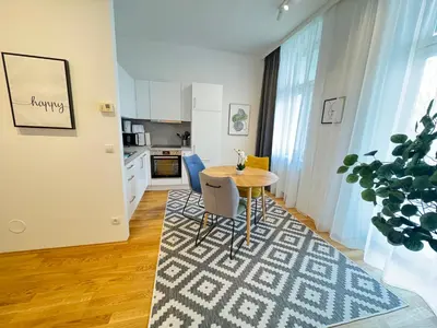 Küche/Küchenzeile in der Unterkunft Trendy Apartment zentral gelegen