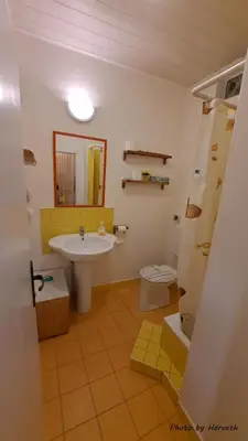 Ein Badezimmer in der Unterkunft Haus Piroschka