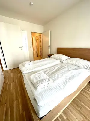 Ein Bett oder Betten in einem Zimmer der Unterkunft FORSTHAUS 28 FREE GARAGE