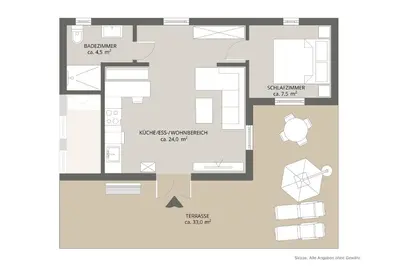 Grundriss der Unterkunft Seehaus Sonne