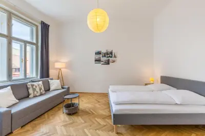 Ein Sitzbereich in der Unterkunft Grand Viennese Residence