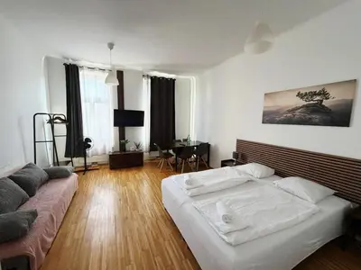 Ein Bett oder Betten in einem Zimmer der Unterkunft Oswald Apartments Vienna