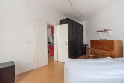 Ein Bett oder Betten in einem Zimmer der Unterkunft Studententraum am Naschmarkt