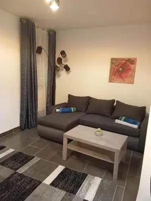 Ein Sitzbereich in der Unterkunft Klosterappartment